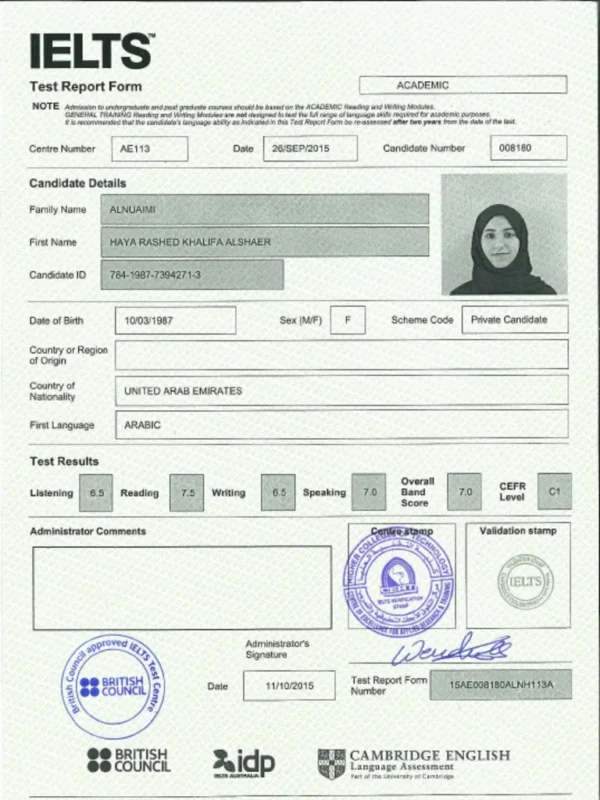 IELTS Certificate UK