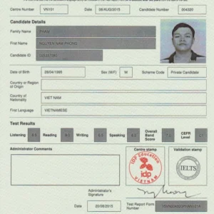 IELTS certificates